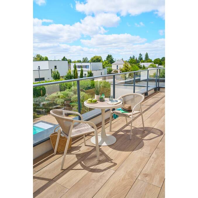 Sedia da giardino con braccioli impilabile RIU Argilla / Beige Alluminio rivestito in epossidico Argilla / Beige