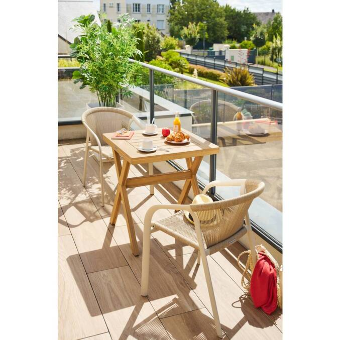 Sedia da giardino con braccioli impilabile RIU Argilla / Beige Alluminio rivestito in epossidico Argilla / Beige