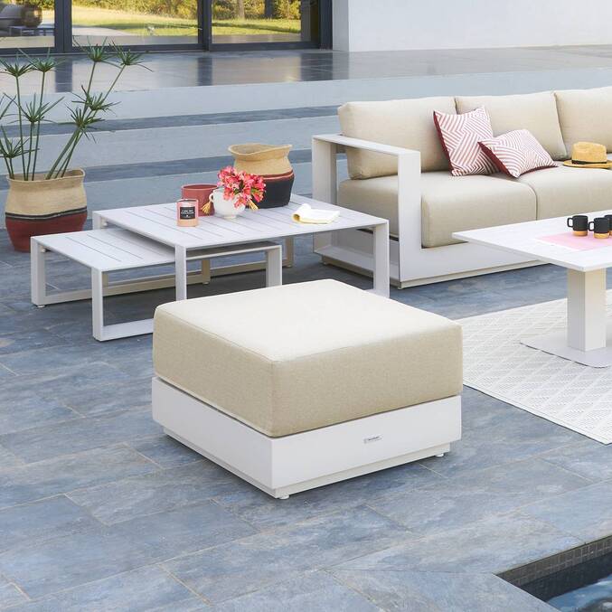 Pouf da giardino ALLURE Avena Alluminio trattato con epossidica, Olefina Avena