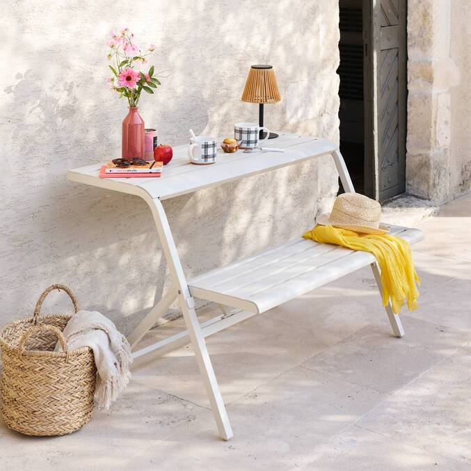 Set da balcone DRILIA Argilla 2 posti - Acciaio rivestito in resina epossidica Argilla