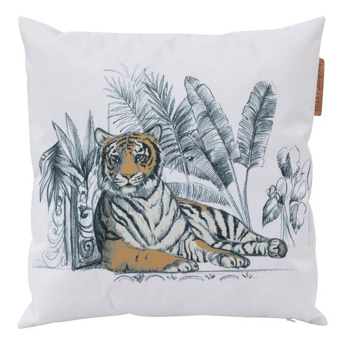 Cuscino da esterno MAORIA con motivo Tigre STOF x Hespéride - 40 x 40 cm - Poliestere Motivo tigre