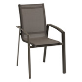 Tavolo da giardino estensibile AXIOME Effetto legno + 10 poltrone AXANT 1 tavolo allungabile 12 posti e 10 poltrone impilabili Miele / Pralina