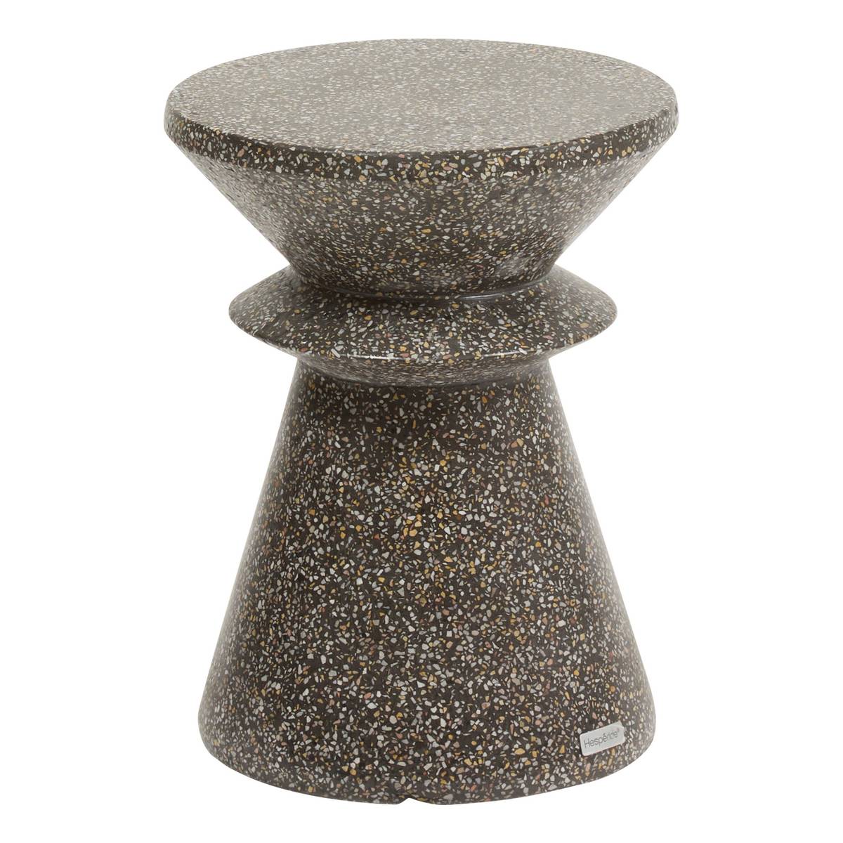 Tavolino laterale da giardino rotondo ALTURIO Nero D. 35 cm - Cemento Nero