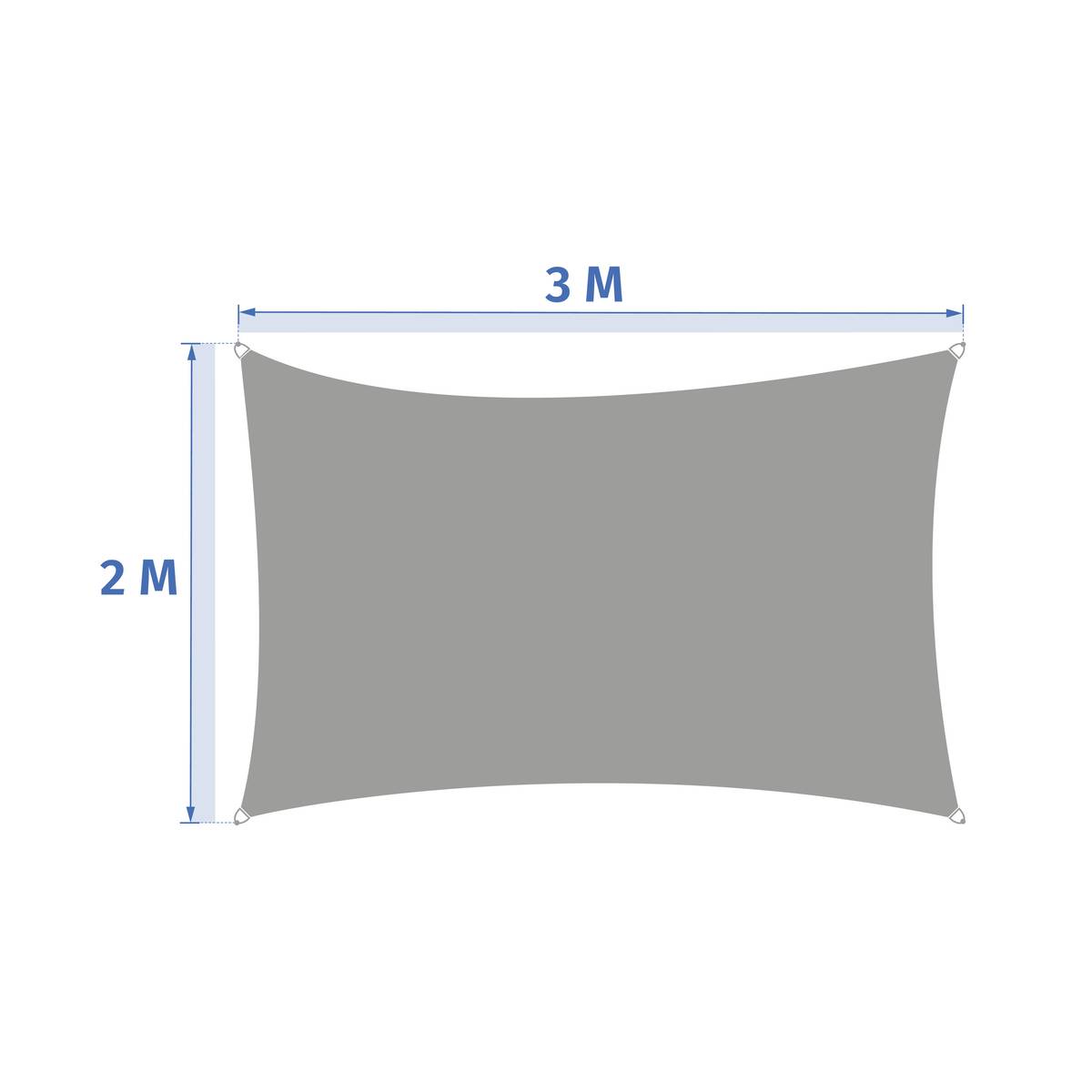 Vela ombreggiante rettangolare ELYORA Grano 3 x 2 m - Poliestere Grano