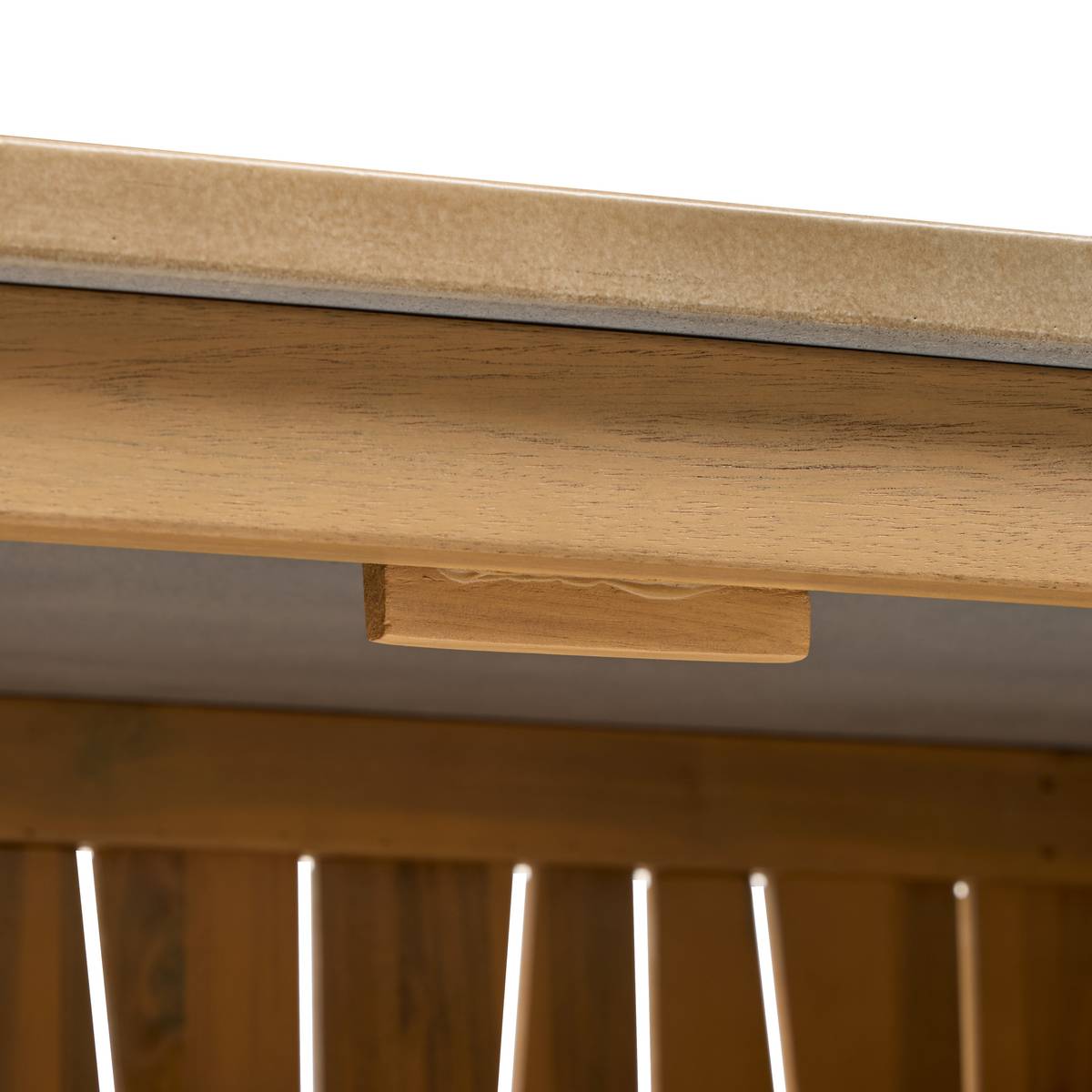 Modulo per cucina estiva LODGIA Beige 100 x 86 x 50 cm - Acciaio, Alluminio, Acacia certificata FSC® Acacia