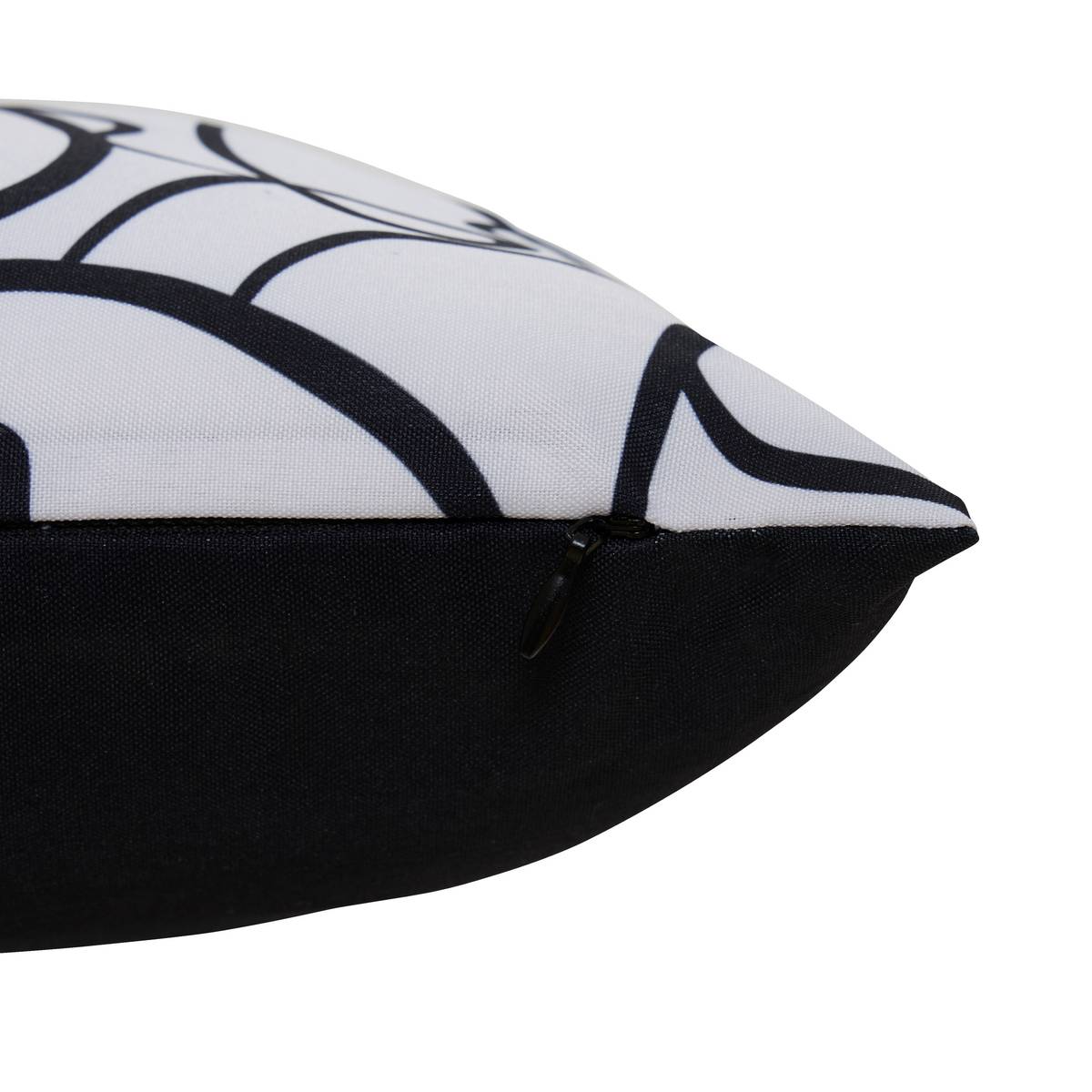 Copricuscino da esterno rettangolare NOLAN Nero / Bianco 50 x 30 cm - Poliestere Nero e bianco