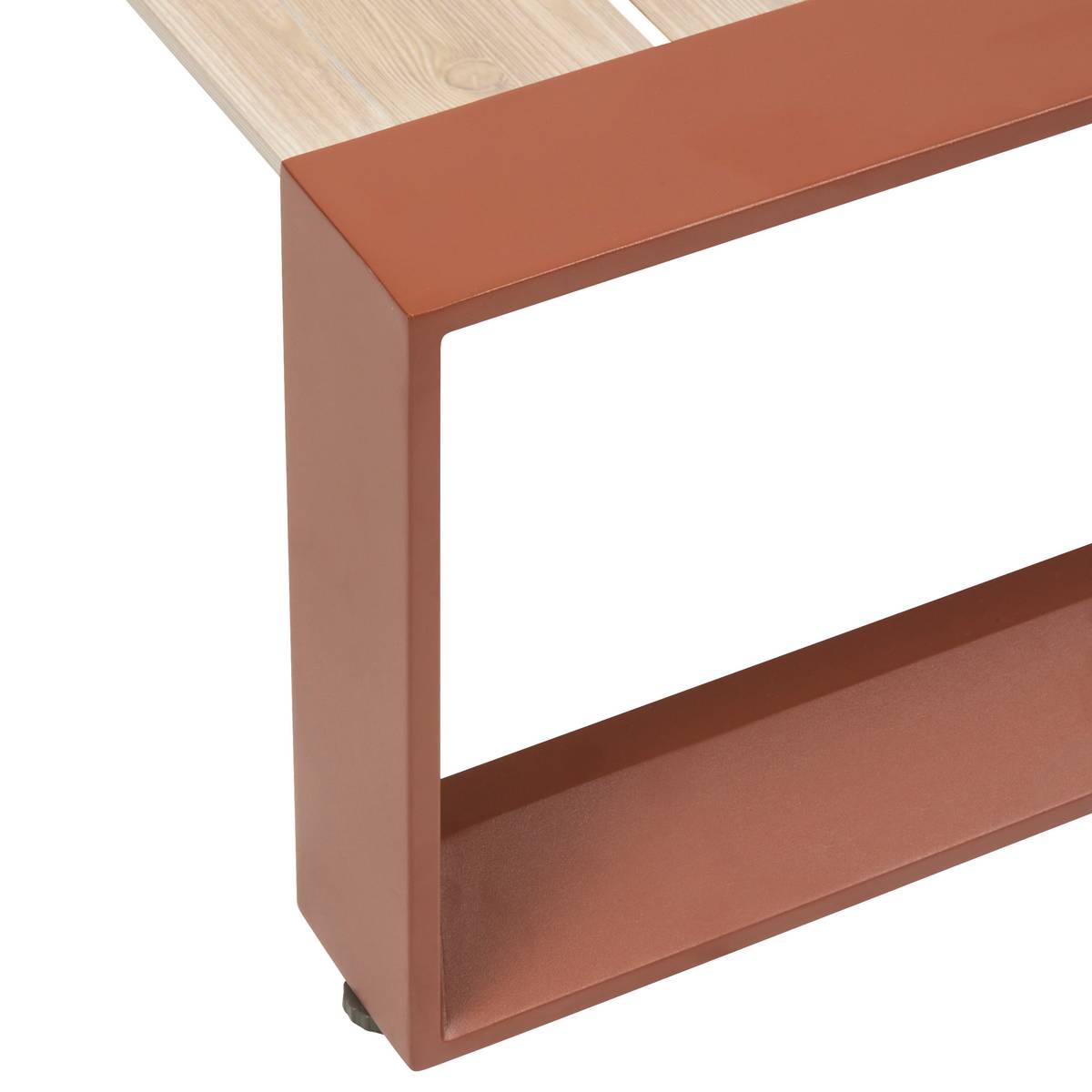 Tavolino da giardino quadrato ALLURE Lino / Mogano 79 x 79 x 30 cm - Alluminio rivestito in resina epossidica Lino / Marrone mogano