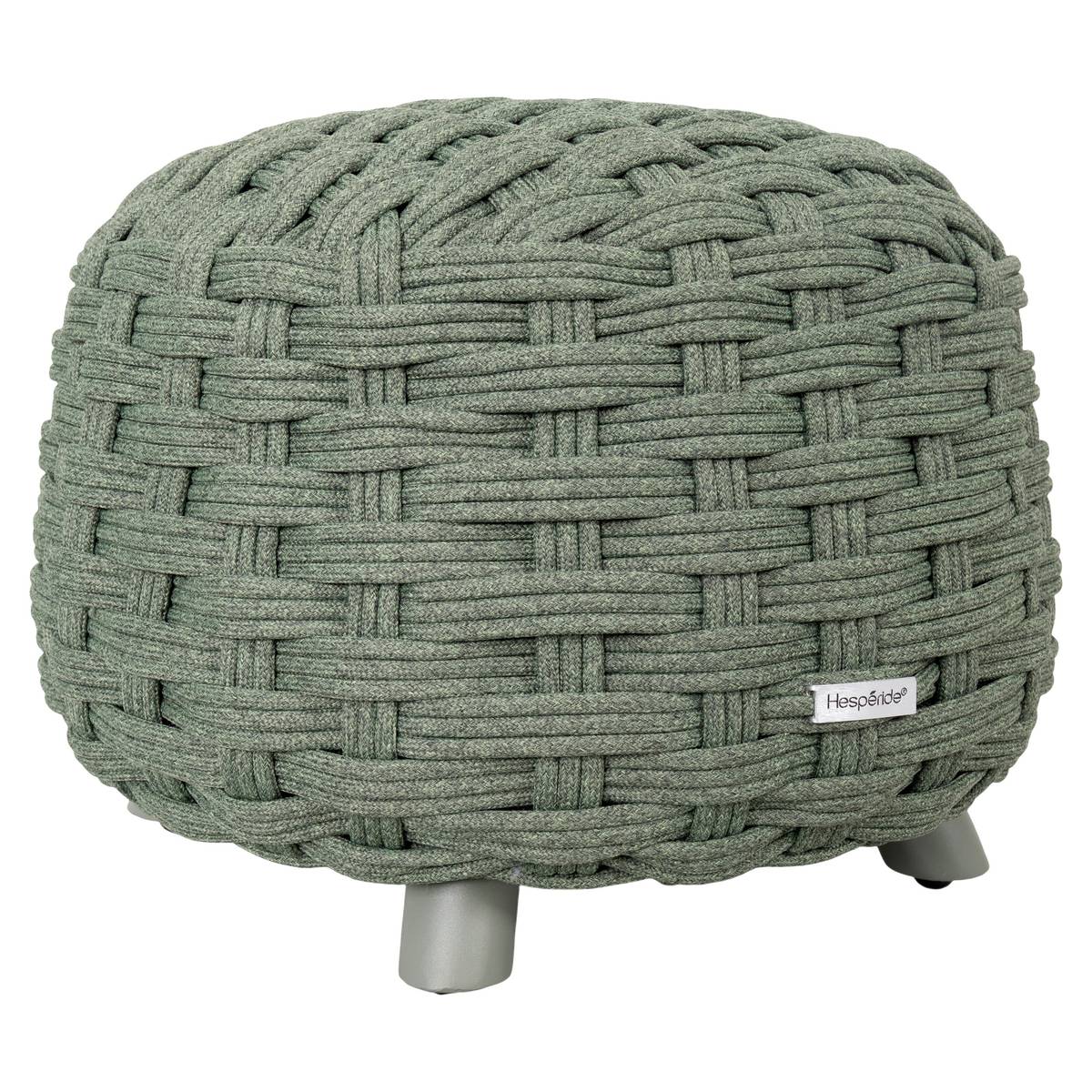 Pouf da giardino rotondo OBBAE Verde alloro 48,5 x 48,5 x 38 cm - Alluminio trattato con epossidica, Poliestere, Texaline Lauro