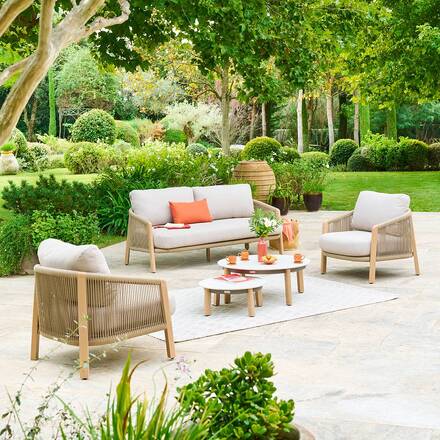 Salotto da giardino NELORA Beige 5 posti - Alluminio trattato con epossidica, Olefina
