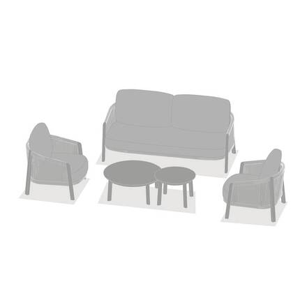 Salotto da giardino NELORA Beige 5 posti - Alluminio trattato con epossidica, Olefina