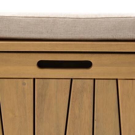 Baule contenitore LODGIA Beige 210L - Acacia certificato FSC®, Acciaio