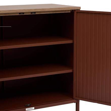 Credenza da giardino IRONIA Mogano 90 x 45 x 86 cm - Acciaio zincato, Trattamento antiruggine rinforzato