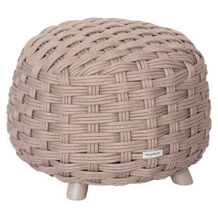 Pouf da giardino rotondo OBBAE Caffè 48,5 x 48,5 x 38 cm - Alluminio trattato con epossidica, Poliestere, Texaline