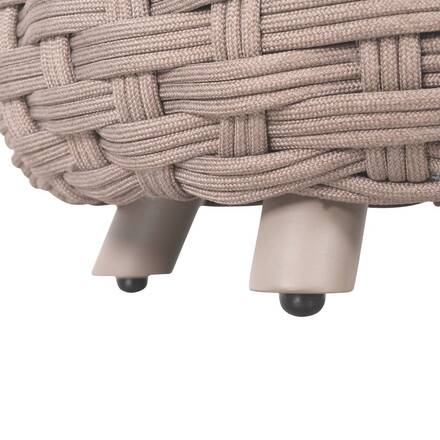 Pouf da giardino rotondo OBBAE Caffè 48,5 x 48,5 x 38 cm - Alluminio trattato con epossidica, Poliestere, Texaline