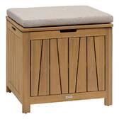 Baule contenitore LODGIA Beige 100L - Acacia certificato FSC®, Acciaio Acacia