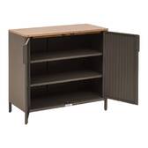 Credenza da giardino IRONIA Caffè 90 x 45 x 86 cm - Acciaio zincato, Trattamento antiruggine rinforzato Caffè