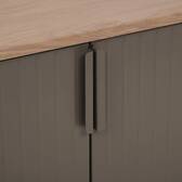 Credenza da giardino IRONIA Caffè 90 x 45 x 86 cm - Acciaio zincato, Trattamento antiruggine rinforzato Caffè