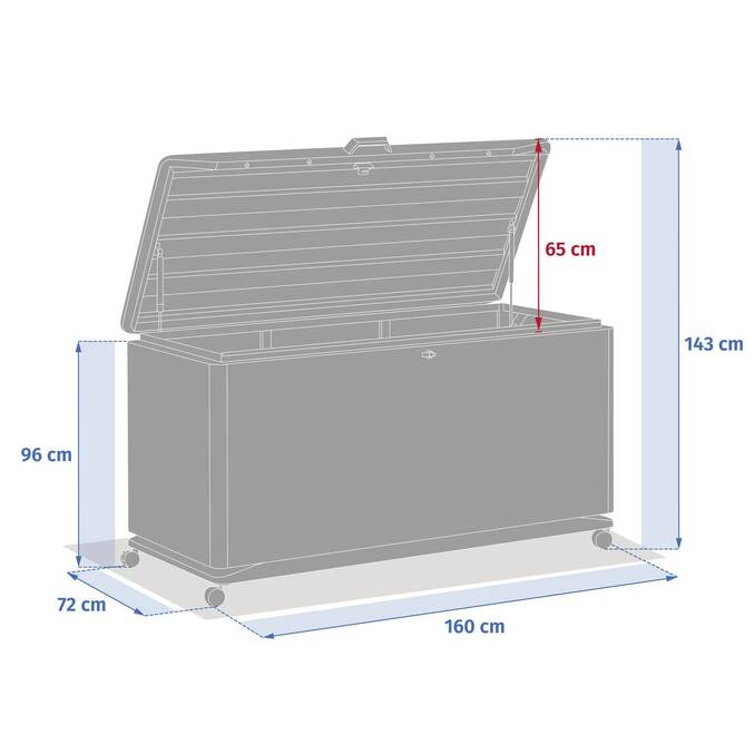 Baule contenitore ALUMIA Grafite 750L - Acciaio, Alluminio Grafite
