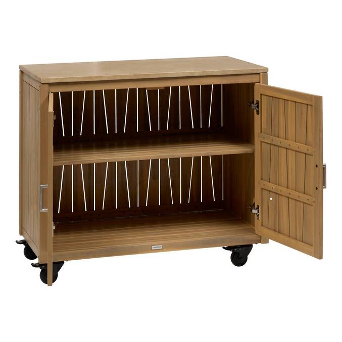 Modulo per cucina estiva LODGIA Beige 100 x 86 x 50 cm - Acciaio, Alluminio, Acacia certificata FSC® Acacia