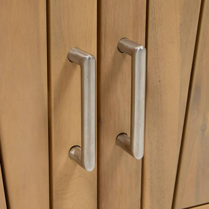 Modulo per cucina estiva LODGIA Beige 87 x 86 x 50 cm - Acciaio, Alluminio, Acacia certificata FSC® Acacia