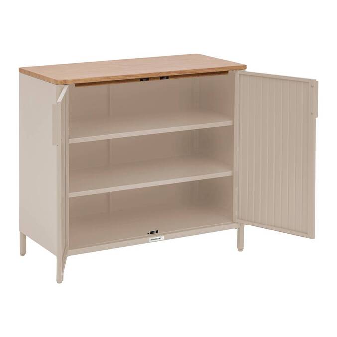 Credenza da giardino IRONIA Argilla 90 x 45 x 86 cm - Acciaio zincato, Trattamento antiruggine rinforzato Argilla