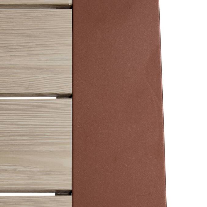 Tavolino da giardino quadrato ALLURE Lino / Mogano 97 x 97 x 36 cm - Alluminio rivestito in epossidica Lino / Marrone mogano