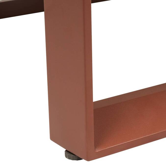 Tavolino da giardino quadrato ALLURE Lino / Mogano 79 x 79 x 30 cm - Alluminio rivestito in resina epossidica Lino / Marrone mogano