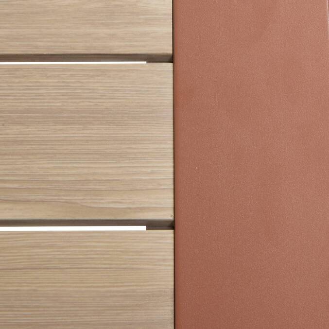 Tavolino da giardino quadrato ALLURE Lino / Mogano 79 x 79 x 30 cm - Alluminio rivestito in resina epossidica Lino / Marrone mogano