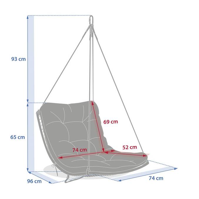 Poltrona uovo DILMAU Argilla Acciaio trattato con epossidica, Trattamento antiruggine rinforzato, Olefina Argilla