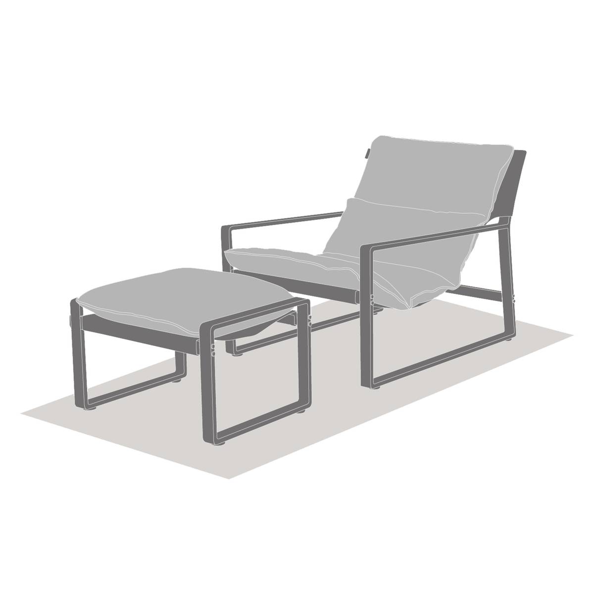 Poltrona relax da giardino LAMBINIO Beige / Verde alloro Alluminio trattato con epossidica - Olefina Beige / Verde Alloro