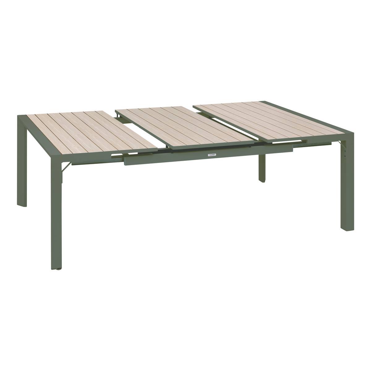 Tavolo da giardino rettangolare allungabile ÉVASION Lino / Verde alloro 10 posti - Alluminio rivestito in epossidico Lino / Lauro