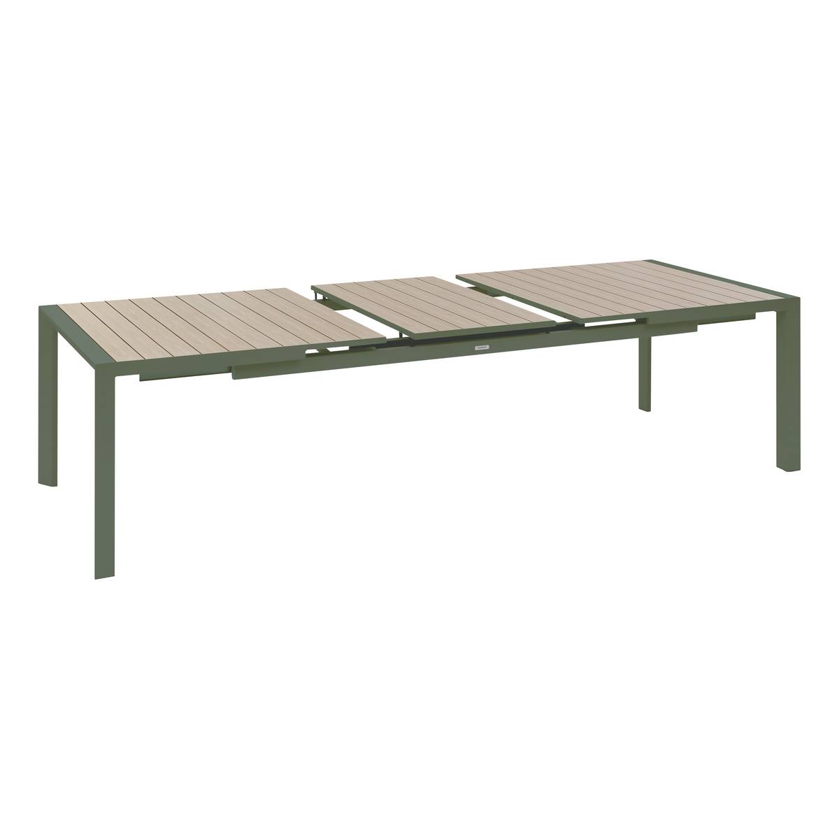 Tavolo da giardino rettangolare allungabile ÉVASION Lino / Verde alloro 10 posti - Alluminio rivestito in epossidico Lino / Lauro
