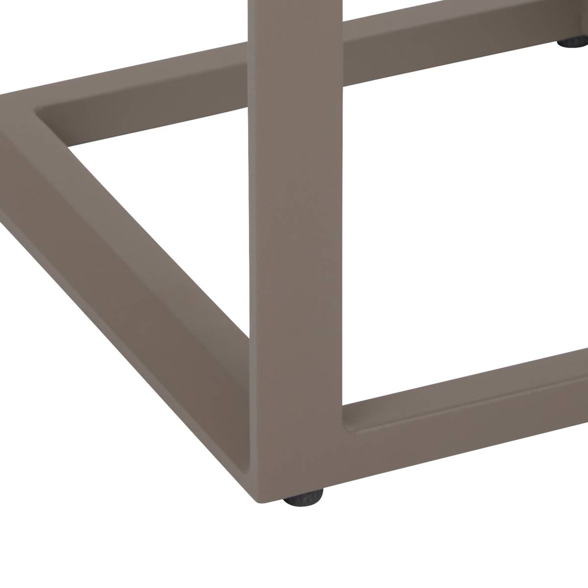 Tavolino da giardino quadrato EVASION Caffè 38 x 38 cm - Alluminio trattato con epossidica Caffè
