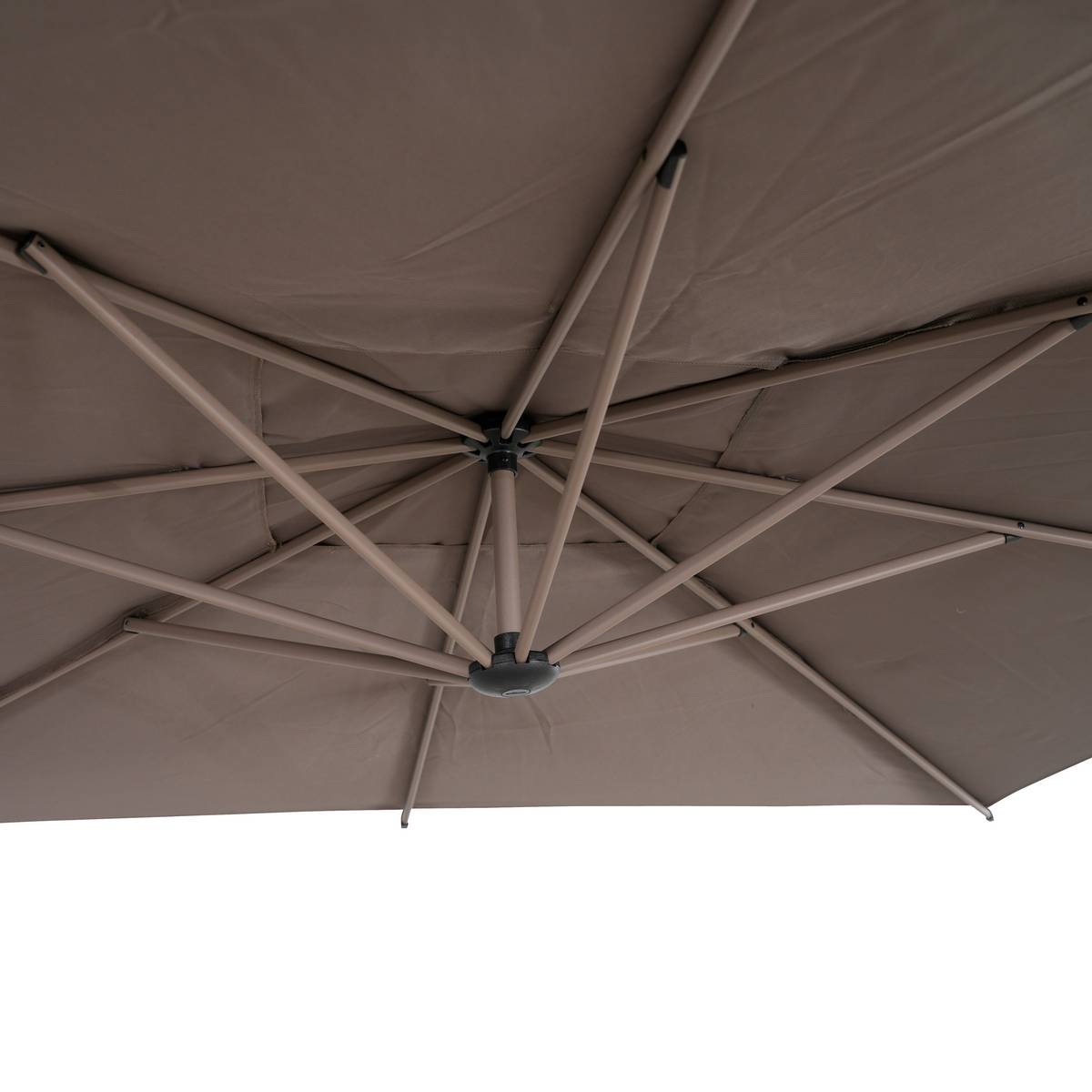 Ombrellone decentrato quadrato MANOA Caffè 2,5 x 2,5 m - Acciaio, Poliestere Caffè