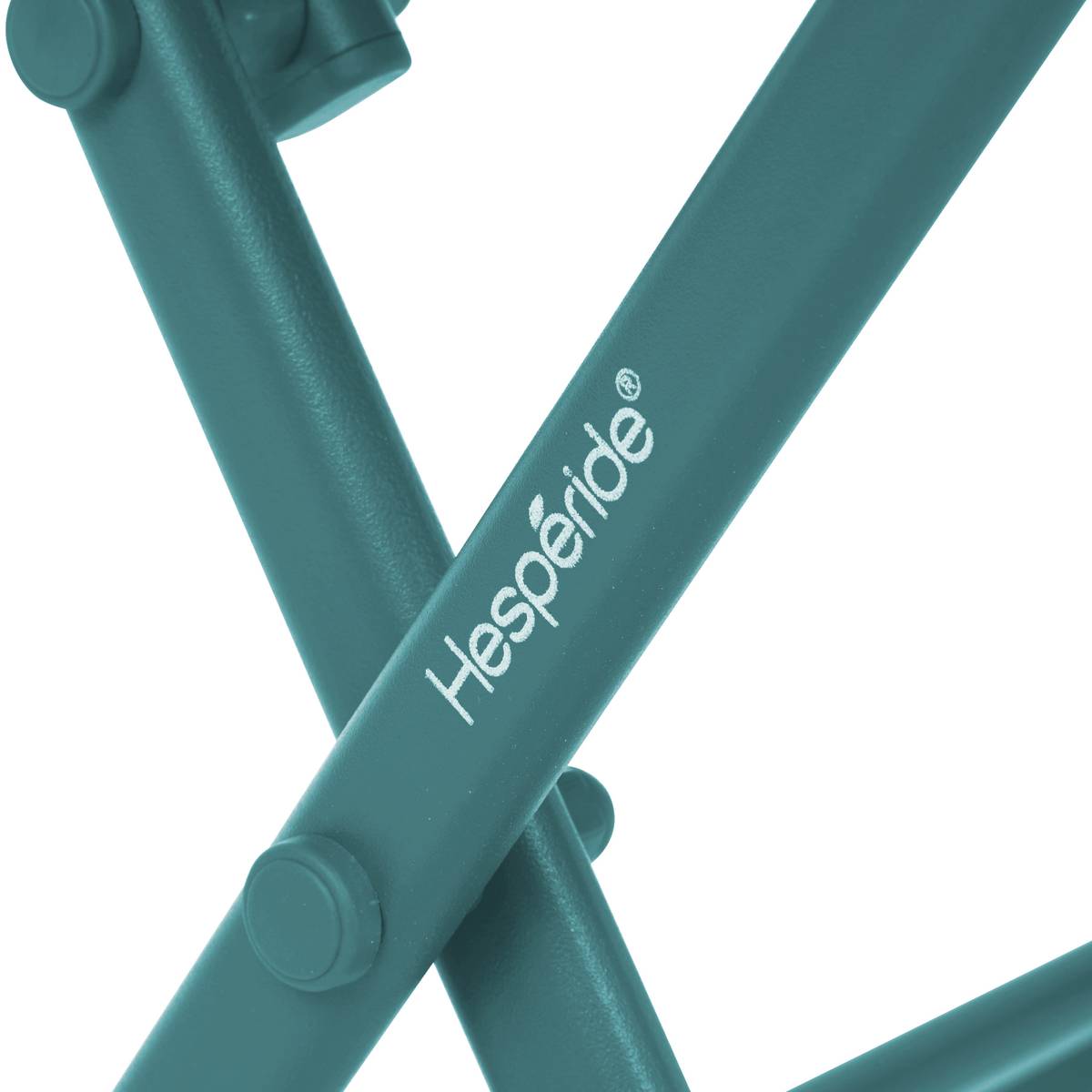 Tavolino laterale da giardino pieghevole quadrato GREENSBORO Verde opale 40 x 40 cm - Acciaio, Trattamento Antiruggine Rinforzato Verde Opale