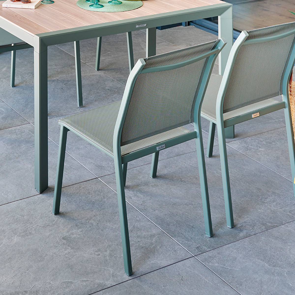 Sedia da giardino ESSENTIA Verde alloro Alluminio trattato con epossidica, Texaline Lauro