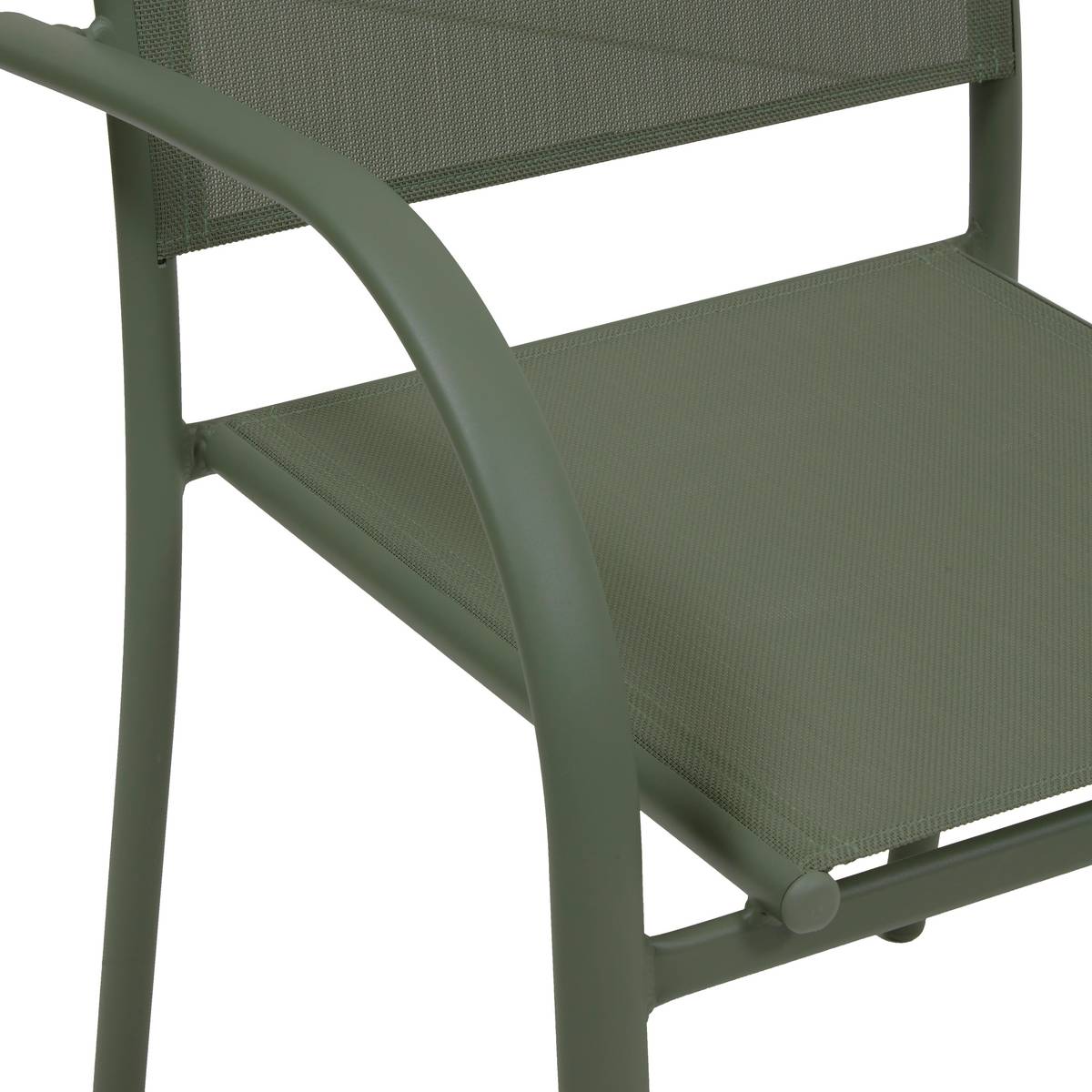 Sedia da giardino con braccioli PIAZZA Verde alloro Acciaio trattato con epossidica, Alluminio trattato con epossidica, Texaline Lauro