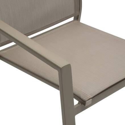 Sedia da giardino con braccioli impilabile ESSENTIA Nocciola / Caffè Alluminio trattato con epossidica, Texaline
