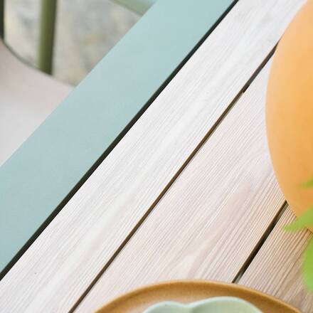 Tavolo da giardino rettangolare allungabile ÉVASION Lino / Verde alloro 10 posti - Alluminio rivestito in epossidico