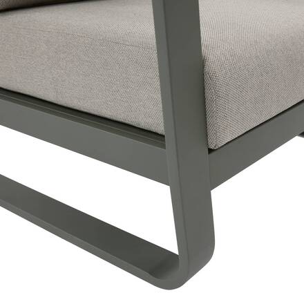 Poltrona da giardino DOMILLY Beige / Verde alloro Alluminio trattato con epossidica, Olefina