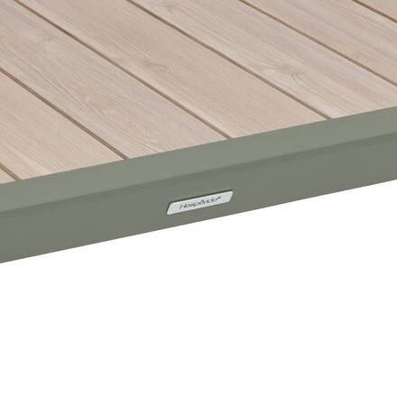 Tavolo da giardino rettangolare ÉVASION Lino / Verde alloro 6 posti - Alluminio trattato con epossidica