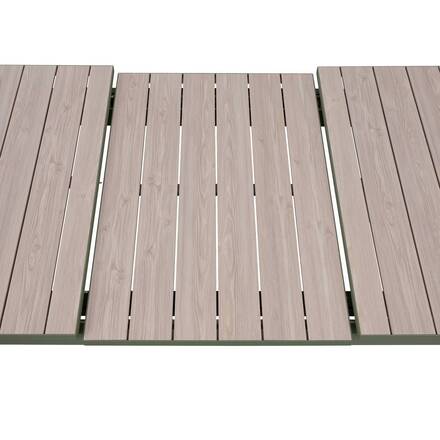 Tavolo da giardino rettangolare allungabile ÉVASION Lino / Verde alloro 8 posti - Alluminio rivestito in epossidico