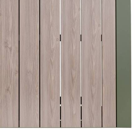 Tavolo da giardino rettangolare allungabile ÉVASION Lino / Verde alloro 8 posti - Alluminio rivestito in epossidico