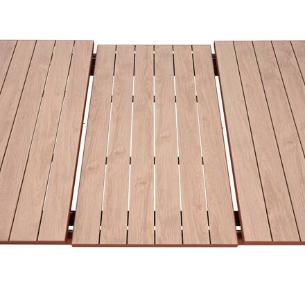Tavolo da giardino rettangolare allungabile ÉVASION effetto legno Honey / Mogano 10 posti - Alluminio rivestito in epossidico
