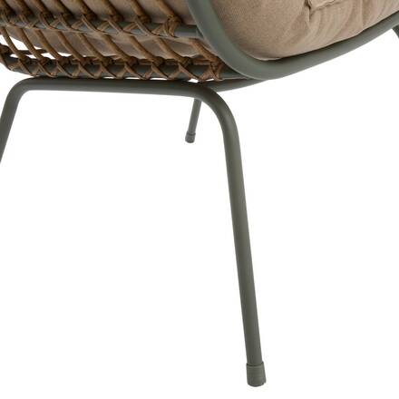 Salotto da giardino duo PAOPAO Beige / Verde alloro 2 posti - Acciaio trattato con epossidica, Trattamento antiruggine rinforzato, Poliestere
