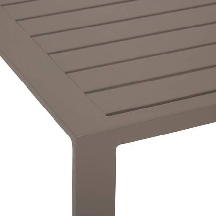 Tavolino da giardino quadrato EVASION Caffè 38 x 38 cm - Alluminio trattato con epossidica