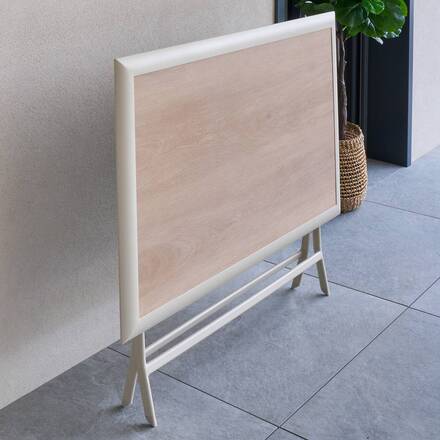 Tavolo da giardino rettangolare pieghevole AZUA Farro / Argilla 4 posti - Alluminio trattato con epossidica, Vetro