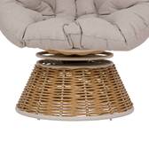 Poltrona da giardino rotante NYMELY Beige Acciaio, Trattamento antiruggine rinforzato, Olefina Beige