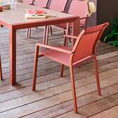 Sedia da giardino con braccioli ESSENTIA Mogano Alluminio trattato con epossidica, Texaline Marrone Mogano