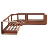 Divano angolare da giardino ALLURE Beige / Mogano 5 posti - Alluminio trattato con epossidico, Poliestere Beige / Marrone Mogano
